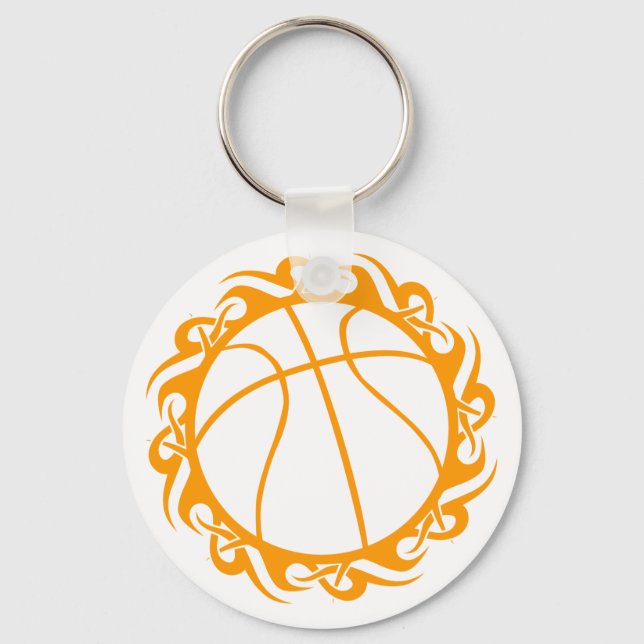 basketball. tribal. key ring (Front)