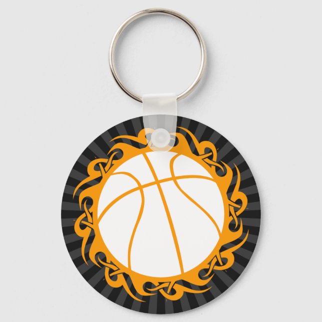 basketball. tribal. key ring (Front)