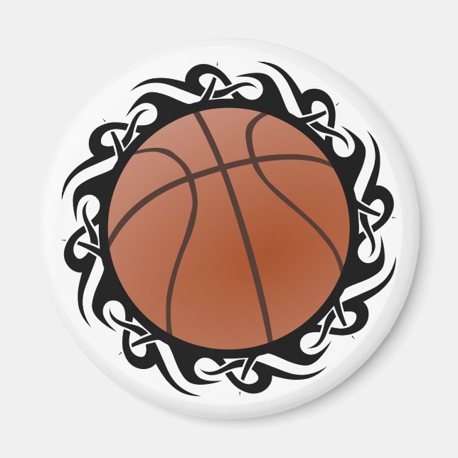 basketball. tribal. magnet (Front)