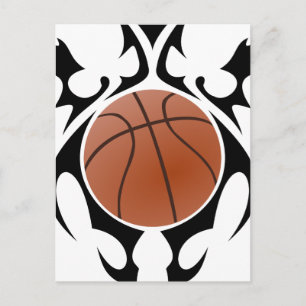 basketball. tribal. postcard