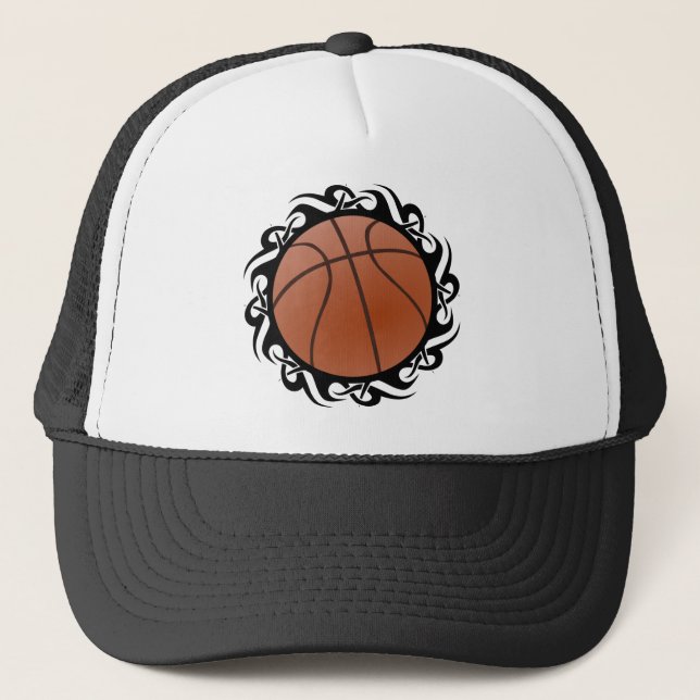 basketball. tribal. trucker hat (Front)