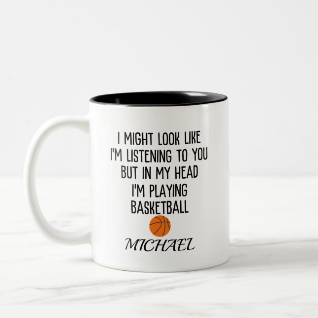 Basketball Two-Tone Coffee Mug (Left)