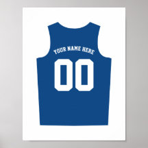 Basketball Uniform Poster Personalise Blue