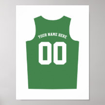 Basketball Uniform Poster Personalise Dark Green