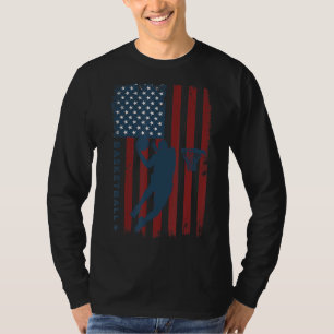 Basketball Usa American Flag Bball Coach Team Play T-Shirt