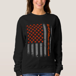 Basketball USA American Flag Men Dad Boys Kids Tea Sweatshirt