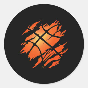 Basketball Usa American Flag Sports Lover Athlete Classic Round Sticker