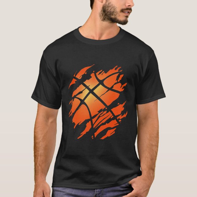 Basketball Usa American Flag Sports Lover Athlete  T-Shirt (Front)