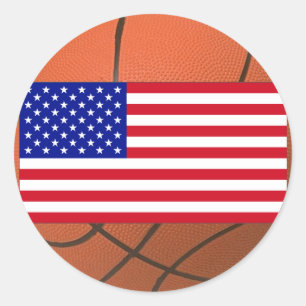 Basketball (USA) Classic Round Sticker