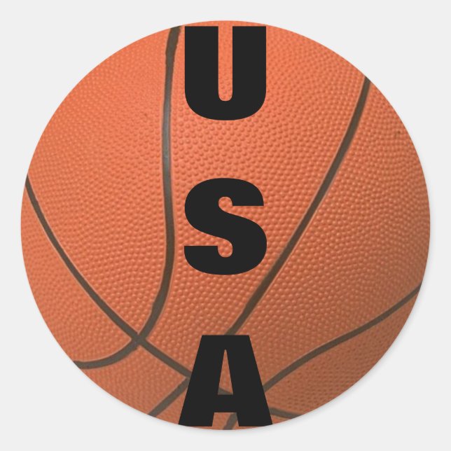 Basketball (USA) Classic Round Sticker (Front)