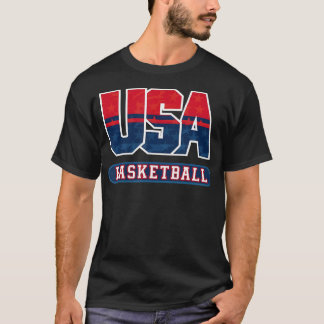 Basketball Usa Flag Patriotic Sports Lover America T-Shirt
