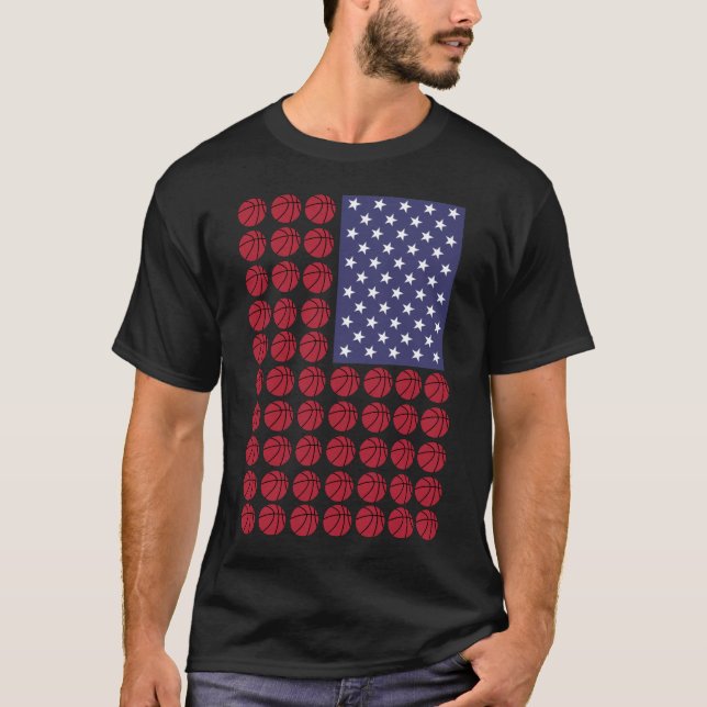 BASKETBALL USA FLAG T-Shirt (Front)