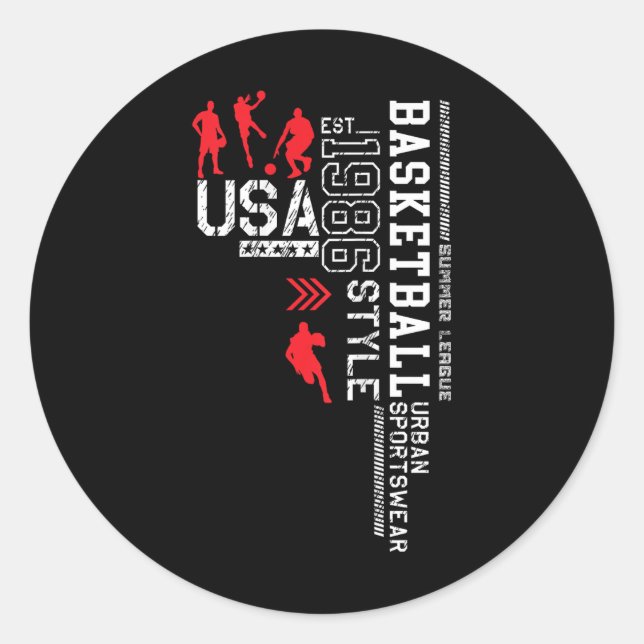 Basketball Usa-nba Summer League  Classic Round Sticker (Front)