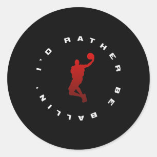 Basketball Usa Support Team American Flag Sports Classic Round Sticker