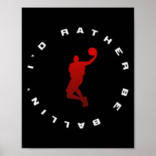 Basketball Usa Support Team American Flag Sports Poster