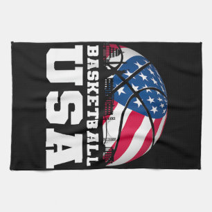 Basketball USA Support the Team Tshirt USA Flag Dr Tea Towel