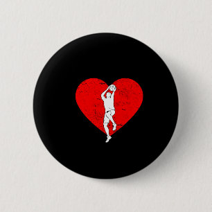 Basketball Valentine Day Gifts For Basketball Love 6 Cm Round Badge