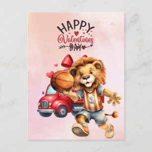 Basketball Valentine's Day from Player with love  Holiday Postcard
