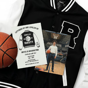 Basketball Varsity Jacket Graduation Party Invitation