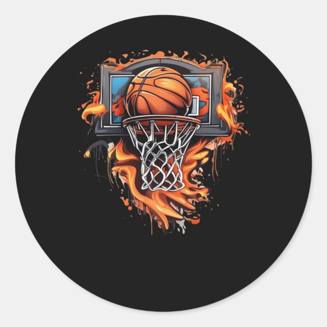 Basketball Vector Design Streetwear Collection  Classic Round Sticker (Front)