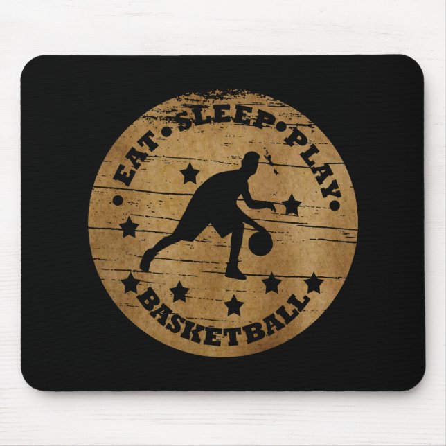 basketball vintage distressed retro style mouse pad (Front)
