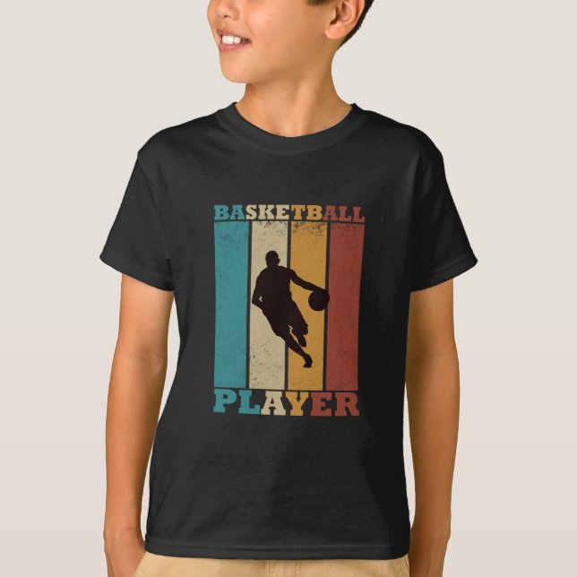 Basketball vintage player dribbling  T-Shirt (Front)