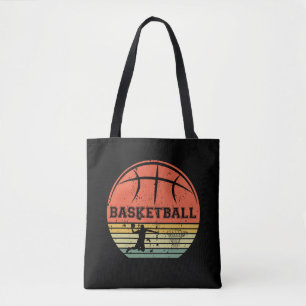 Basketball vintage player slam dunk tote bag