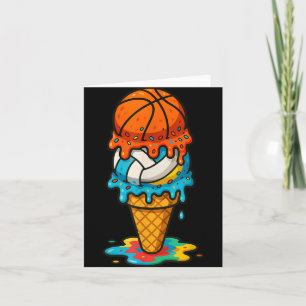Basketball Volleyball Ice Cream Drip Colourful Sum Card