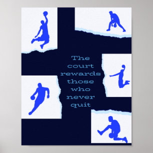 Basketball Wall Art Never Quit Poster