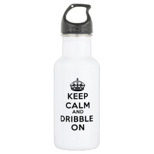 BASKETBALL WATER BOTTLE DRIBBLE ON.  cl White bt