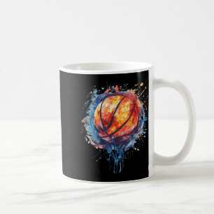 Basketball Watercolor Artwork Basketball Hoop Colo Coffee Mug