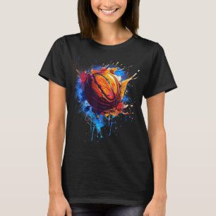 Basketball Watercolor Artwork Drawing Basketball L T-Shirt