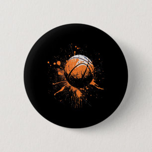 Basketball Watercolor Basketball Lover Artwork Dra 6 Cm Round Badge