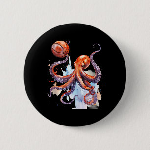 Basketball Watercolor Basketball Player Artwork Oc 6 Cm Round Badge