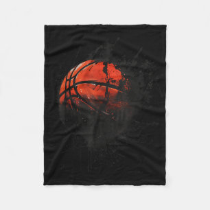 Basketball Watercolor Basketball Player Drawing Ar Fleece Blanket