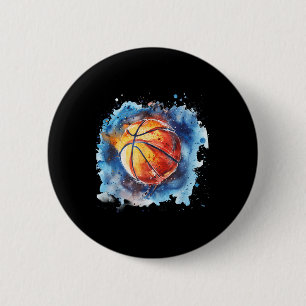 Basketball Watercolor Colourful Splash Basketball 6 Cm Round Badge