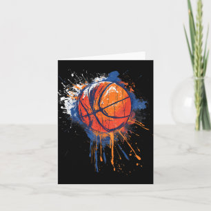 Basketball Watercolor Drawing Artwork Basketball L Card