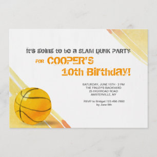 Basketball Watercolor Invitation