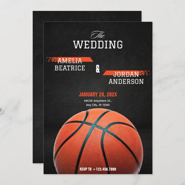 Basketball Wedding  Invitation (Front/Back)