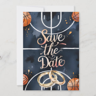 Basketball wedding SAVE THE DATE Invitation