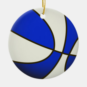 Basketball - White/Blue Products Ceramic Ornament