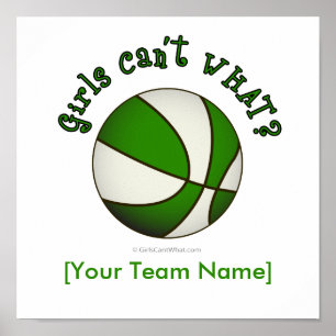 Basketball - White/Green Poster