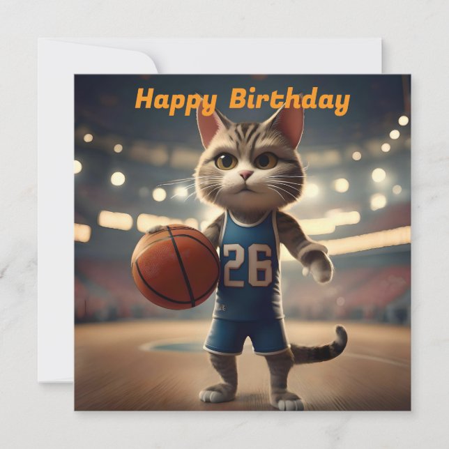 "Basketball with a Side of Catitude"  Card (Front)
