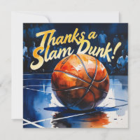 Basketball with ball Thanks a slam dunk