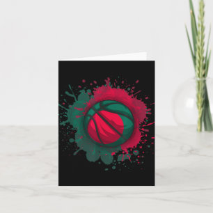 Basketball With Bangladesh Flag Card