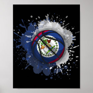 Basketball With Belise Flag Poster