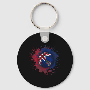 Basketball With Cayman Islands Flag Key Ring