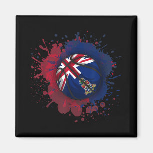 Basketball With Cayman Islands Flag Magnet