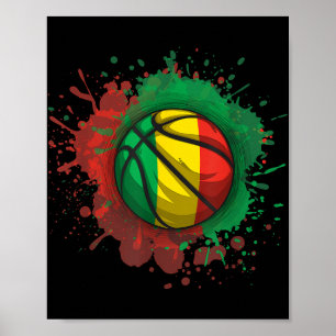 Basketball With Congo Flag Poster
