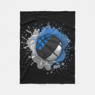 Basketball With Estonia Flag  Fleece Blanket